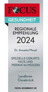 Regionale Empfehlung 2024 Focus Gesundheit Siegel